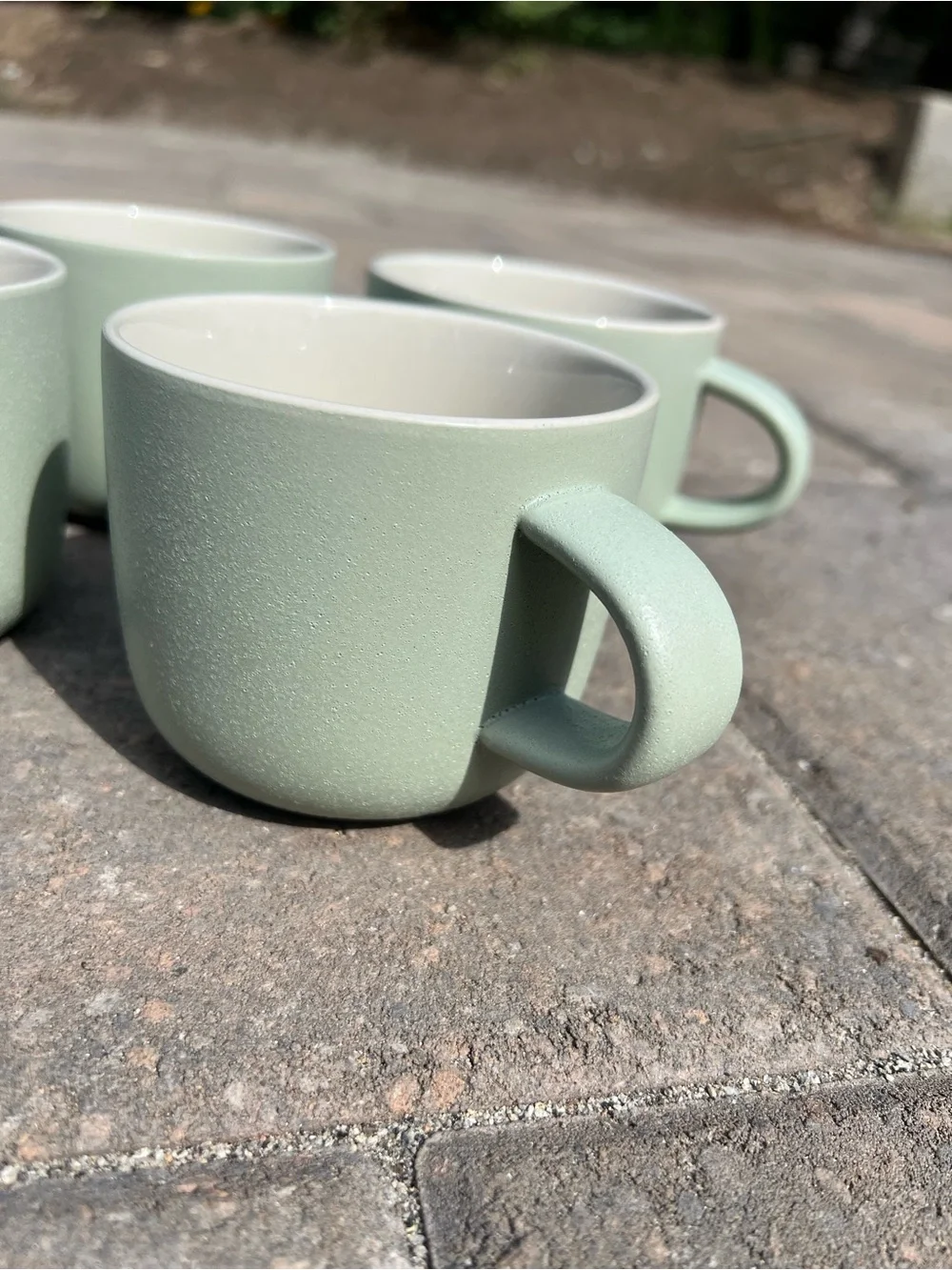 West Elm Kaloh Stoneware Mugs — Sage Green, Set of 4 by Aaron Probyn